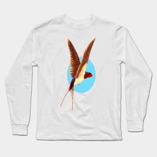 Brown-winged little bird flying Long Sleeve T-Shirt